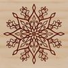 A detailed vector illustration of a single snowflake with six symmetrical arms.