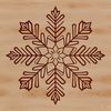 A intricate geometric pattern of a snowflake with delicate lines and symmetrical design.