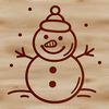 Christmas Decoration SVG Snow Block Character A winter character made from stacked snow blocks with a carrot nose and coal eyes, perfect for Christmas decorations.