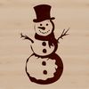 Cute Snow Block Man Silhouette A simple winter scene featuring a snowman made from stacked snow blocks with a top hat and scarf.