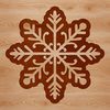 A delicate snowflake design suitable for winter and Christmas-themed projects.