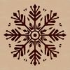 A delicate, symmetrical snowflake with intricate patterns, perfect for adding a touch of winter wonder to designs.