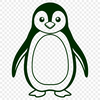 An isolated image of a bird, specifically a penguin, designed as a digital clip art.