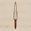 Witchcraft Illustration with Dagger A simple line drawing illustration of a witch with a dagger, conveying a sense of mystery and horror.