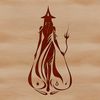 Whimsical Witchcraft Art A mystical illustration of a witch surrounded by magical symbols and potions.