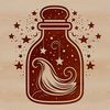 Magical Witchcraft Design An ornate design featuring a cauldron and various magical tools, suitable for crafting or digital art projects.