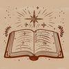 A mystical illustration of a witch's study with spell books and magical artifacts.
