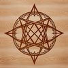 Ornate gothic witchcraft symbol featuring a pentagram, suitable for Halloween designs.