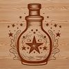 Gothic Witchcraft Artwork with Ornate Details Gothic-inspired witchcraft illustration featuring an ornate potion bottle and magical elements.
