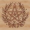 Gothic Witchcraft Symbol A stylized illustration of a gothic-inspired pentagram within an ornate border, evoking themes of witchcraft and mystery.
