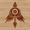 Witchcraft illustration featuring a mystical symbol with an eye in the center.