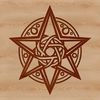 A detailed illustration of an ornate pentagram surrounded by gothic arches, suitable for Halloween decorations.