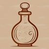Vector art design featuring a cauldron and magical potion ingredients on a Halloween theme.