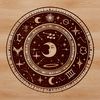 Gothic witchcraft symbol vector design featuring mystical elements