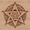 Mystical Witchcraft Symbol Ornate witchcraft symbol featuring a pentagram, suitable for Halloween decorations or gothic designs.