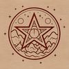 Dark Gothic Witchcraft Symbol A dark gothic witchcraft symbol featuring an ornate pentagram in a mystical setting.