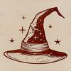 Magical Witch Hat Illustration A stylized illustration of a witch's hat with candles and magical symbols.