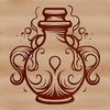 An ornate illustration of a witch's potion bottle with mystical symbols, surrounded by a gothic border.