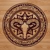 Vector graphic design featuring mystical zodiac symbols and Halloween-inspired motifs.