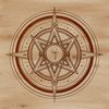 Pentagram with Ornate Gothic Accents SVG Illustration of ornate witchcraft symbols including a pentagram surrounded by gothic motifs.