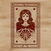 Dark Whispers Witchcraft Emblem Illustrative witchcraft symbol featuring mystical elements and dark gothic style.