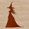 A detailed silhouette of a witch, symbolizing the magic and mysticism of witchcraft.