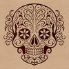 Ornate Witchcraft design featuring a skull motif, suitable for Halloween decorations.