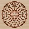 Gothic Ornament SVG Design A detailed illustration of a witchcraft-themed symbol with intricate design elements.