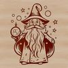 Magical Figure in Enchanted Attire A mystical figure in traditional fairy tale attire stands with staff in hand, surrounded by magical aura.