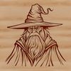 A fantasy wizard's head illustration in vector format, suitable for various design applications.