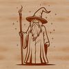 Illustration of a wizard in a fantasy setting, suitable for vector art and clip art projects.