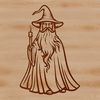 Magical Fantasy Art Vector A medieval-style wizard illustration with magical symbols and elements, suitable for digital design projects.