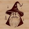 A Medieval Wizard Illustration A medieval-style wizard with a pointed head and long white beard, symbolizing fantasy magic.
