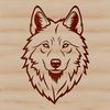 Free SVG Vector Art of a Wolf's Face A wolf's head with detailed fur texture, ideal for vector art designs and cut-out projects.