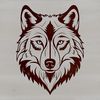Whimsical Woodland Creature Clipart Design A detailed illustration of a wolf's head, rendered in vector format.