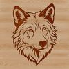 Digital Wolf Silhouette SVG Image A digital illustration of a wolf's head, created as vector art for various designs.