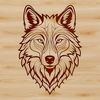 Wildlife Illustration - Wolf Head Silhouette A wolf's head with sharp features, suitable for illustration and design projects.