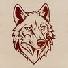 Wild wolf animal head in vector format.