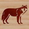 Wildlife Vector Graphic Wolf Silhouette A standing wolf in profile view, depicted as a vector graphic illustration.