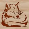 Wildlife Illustration - Wolf Sleeping Pose Wild animal illustration of a wolf in a sleeping pose