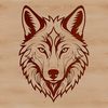 Realistic Vector Wolf Head An isolated vector graphic design of a wolf's head with realistic shading and sharp lines.