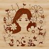 Beautiful Floral Female Illustration A high-resolution vector illustration of a woman with floral patterns and designs.
