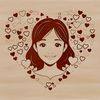 Beautiful Mother's Day Clip Art A female figure surrounded by love hearts, suitable for Mothers Day greetings or other celebratory occasions.