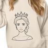 Simple SVG Female Character Design A simple line drawing of a female princess character in a traditional dress.