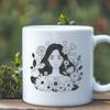 Delicate Floral Woman Design A simple vector design of a woman featuring a delicate floral pattern.