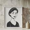 A high-quality vector image of a woman, suitable for laser cutting or pyrography projects.