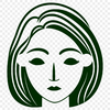 A vector illustration of a woman in a simple design.