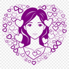 Decorative Woman Clip Art with Love Hearts A vector illustration of a woman with decorative love hearts, ideal for Mothers Day designs and DIY crafts.