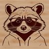 A high-quality digital representation of a raccoon for use in graphic design projects.