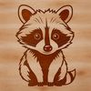 Raccoon Vector Clip Art SVG vector illustration of a raccoon, ideal for crafting and DIY projects.